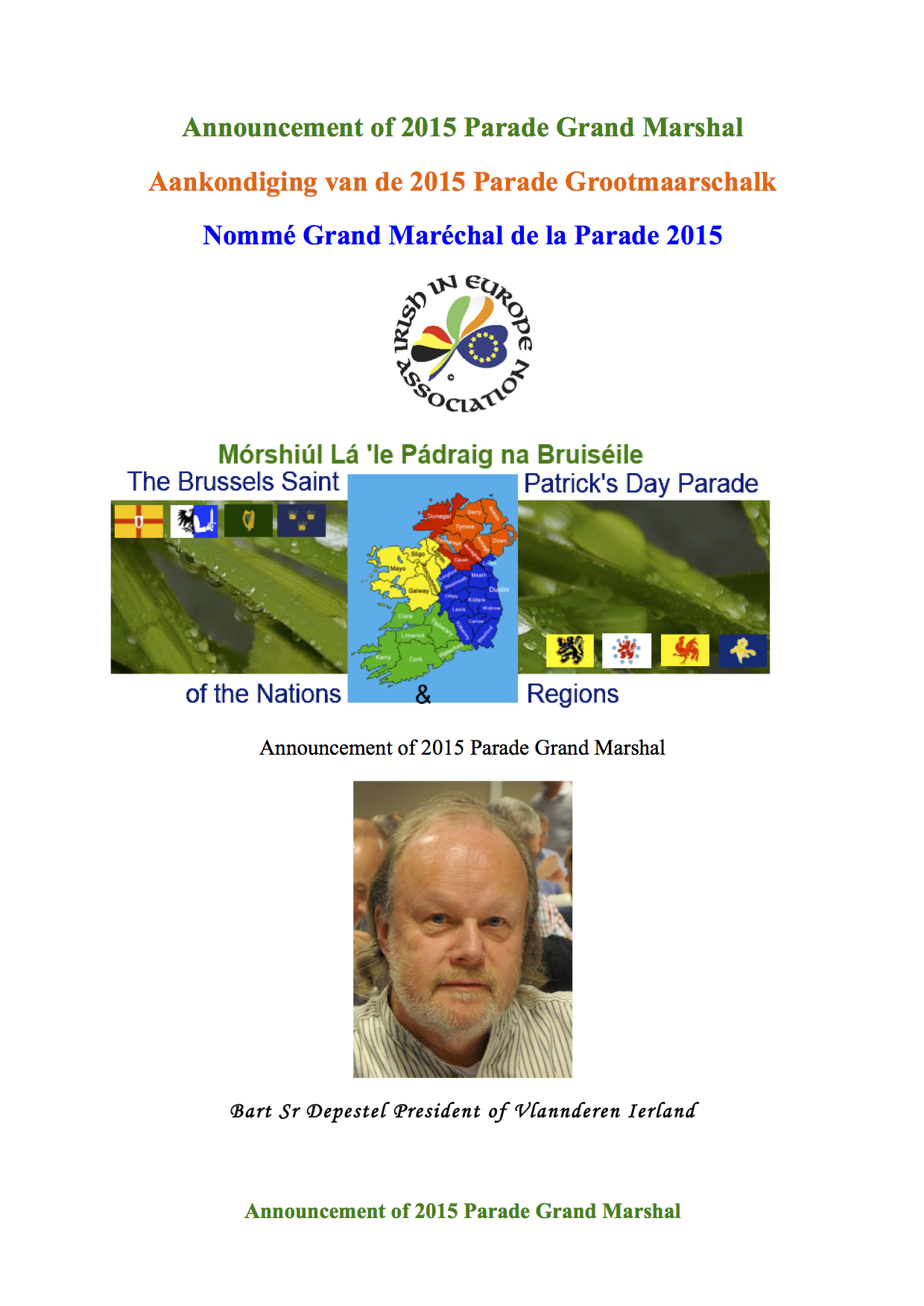 Announcement of Parade Grand Marshal Eng_Nl_Fr